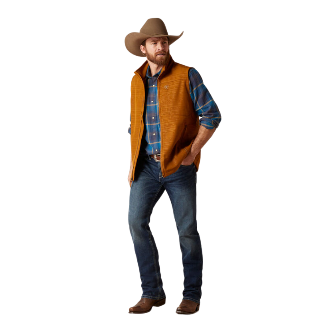 Ariat Men's Logo Chestnut Softshell Vest