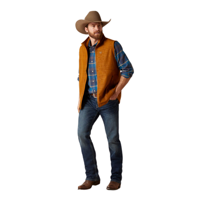 Ariat Men's Logo Chestnut Softshell Vest