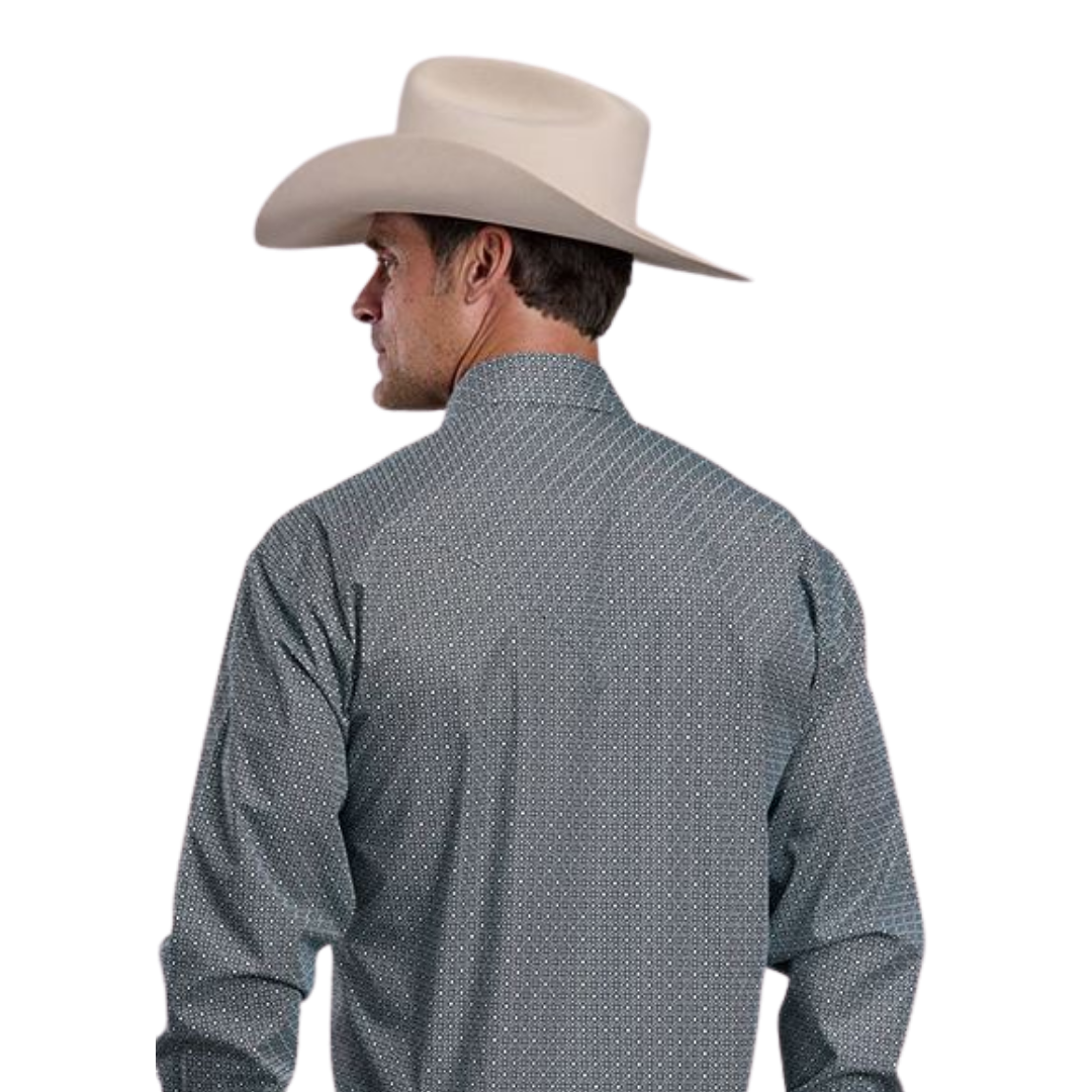 Stetson Men's Green Forest Mosaic Print Snap Shirt