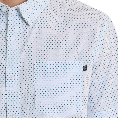 Rock & Roll Men's Mini Geo Perforated Grid White Shirt