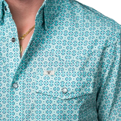 Ferrell Men's The Pierce Snap Green Shirt
