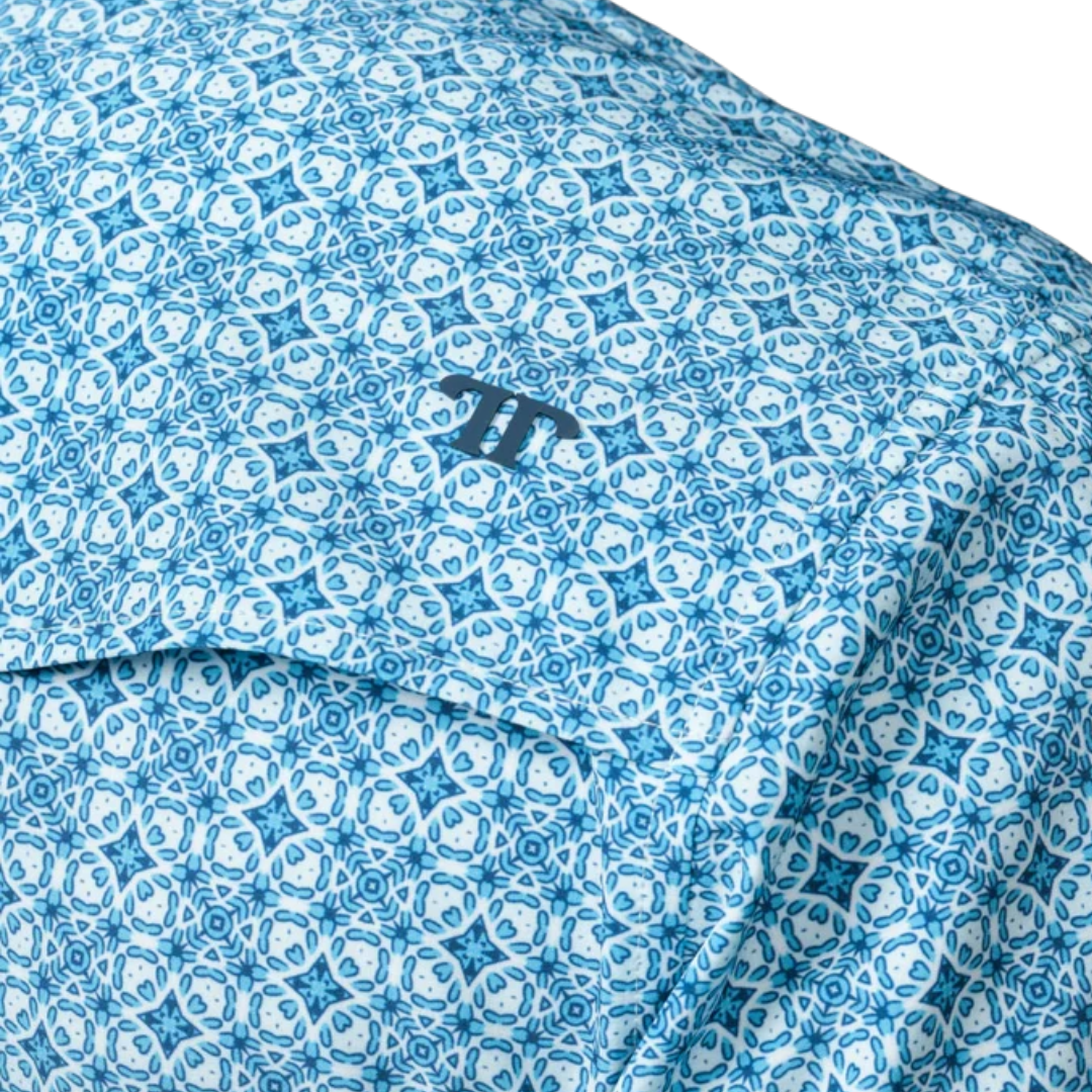 Ferrell Men's The Clint Short Sleeve Snap Blue Shirt