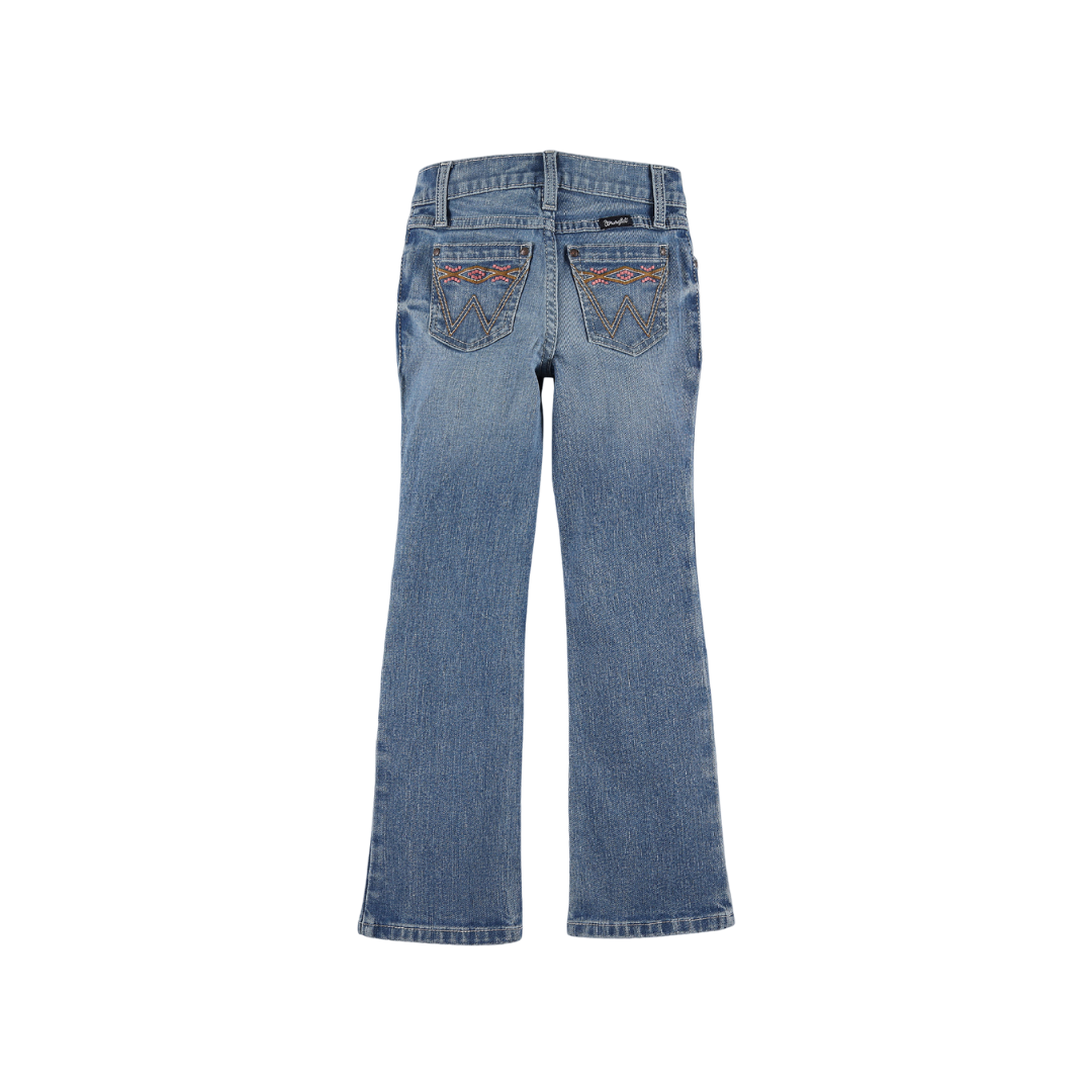 Wrangler Youth Girl's Premium Patch Bootcut Blue Jeans
