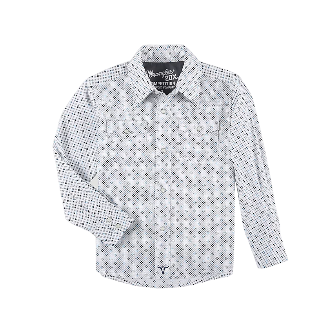 Wrangler Youth Boy's Advange Comfort Western White Shirt