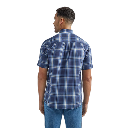 Wrangler Men's Rugged Wear Short Sleeve Deep Blue Shirt