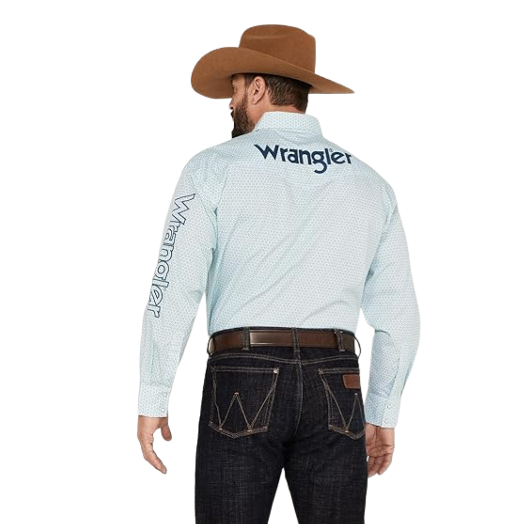 Wrangler Men's Logo Turquoise Shirt