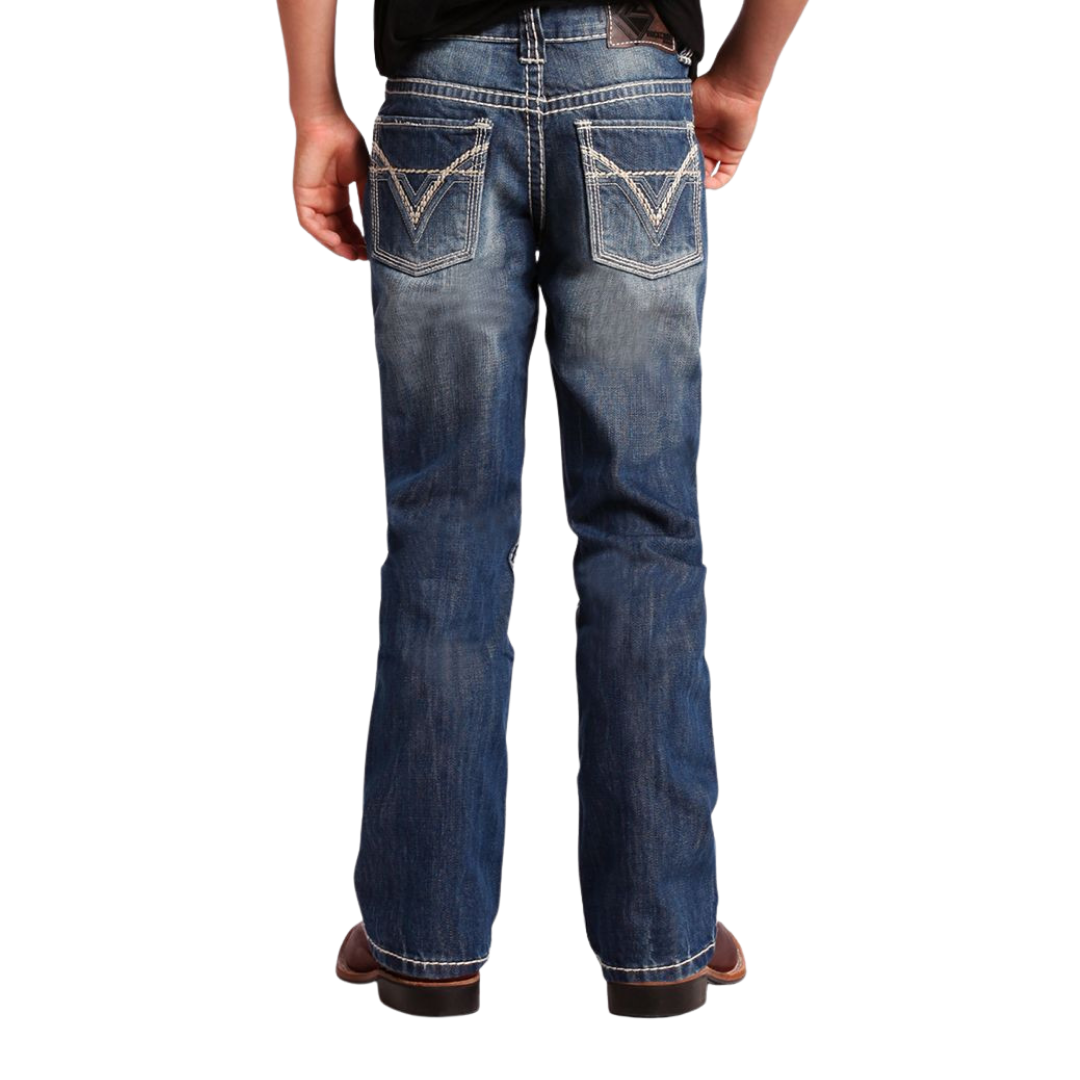 Rock & Roll Youth Boy's Regular Fit Bootcut Blue Jeans