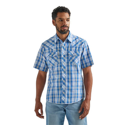Wrangler Men's Fashion Plaid Blue Shirt