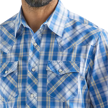 Wrangler Men's Fashion Plaid Blue Shirt