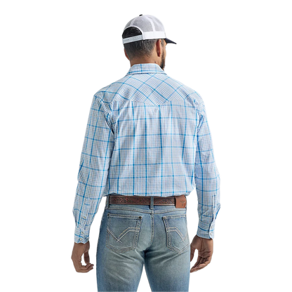 Wrangler Men's Competition Long Sleeve Baby Blue Shirts