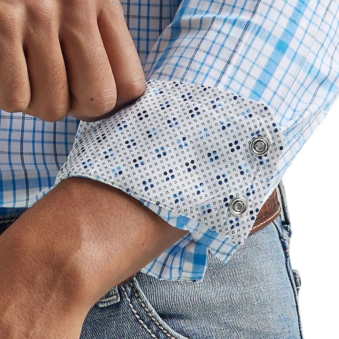Wrangler Men's Competition Long Sleeve Baby Blue Shirts