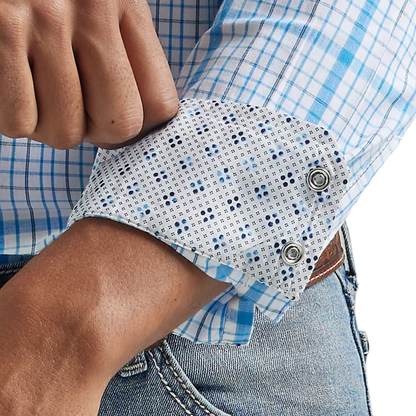 Wrangler Men's Competition Long Sleeve Baby Blue Shirts