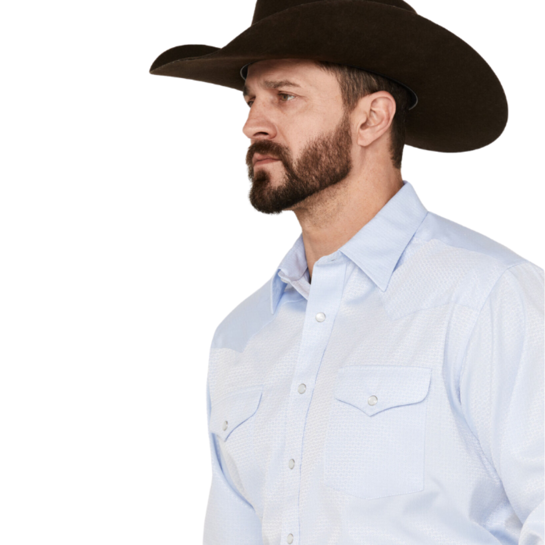 Panhandle Slim Men's Satin Blue Shirt