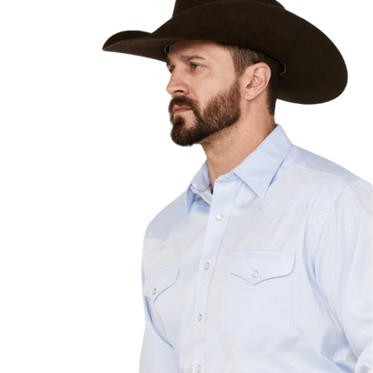 Panhandle Slim Men's Satin Blue Shirt