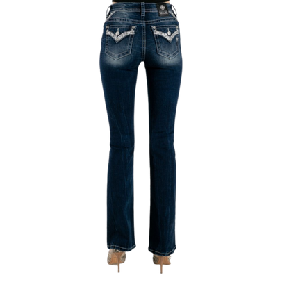Miss Me Women's Mid Rise Boot Blue Jeans
