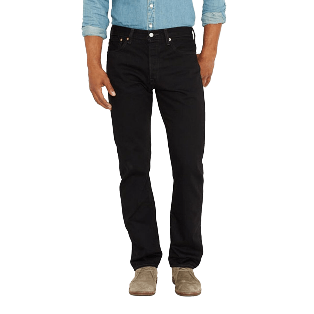 Levi Strauss Men's 501 Original Mid Rise Regular Fit Black Jeans