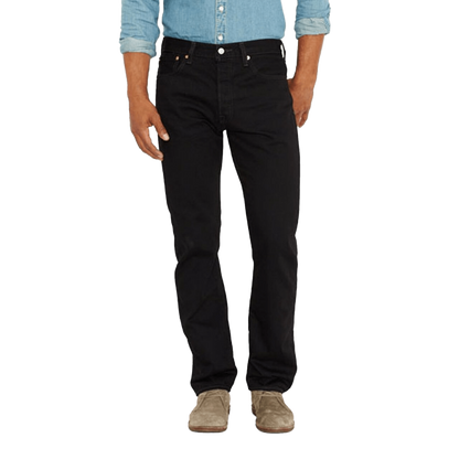 Levi Strauss Men's 501 Original Mid Rise Regular Fit Black Jeans