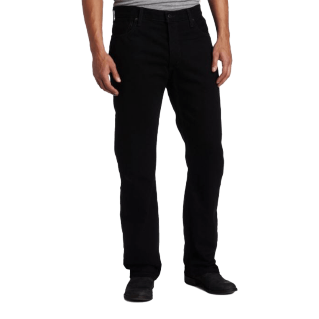 Levi Strauss Men's 517 Bootcut Black Jeans, front view on model