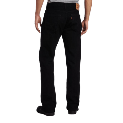 Levi Strauss Men's 517 Bootcut Black Jeans, back view on model