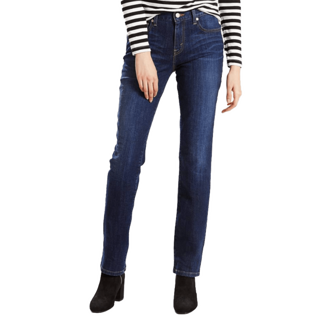 Levi Women's Straight Fit Straight Leg Sleek Blue Jeans