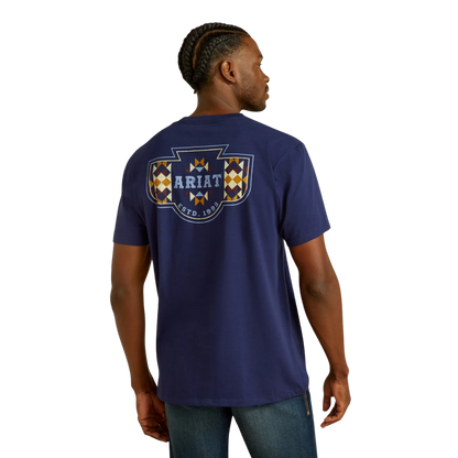 Ariat Men's Woven Graphic Navy T-Shirt