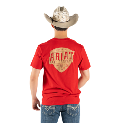 Ariat Men's Leather Shield Red T-Shirt