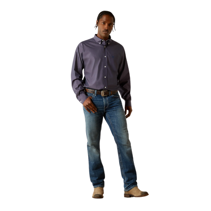Ariat Men's Wrinkle Free Oxford Navy Shirt