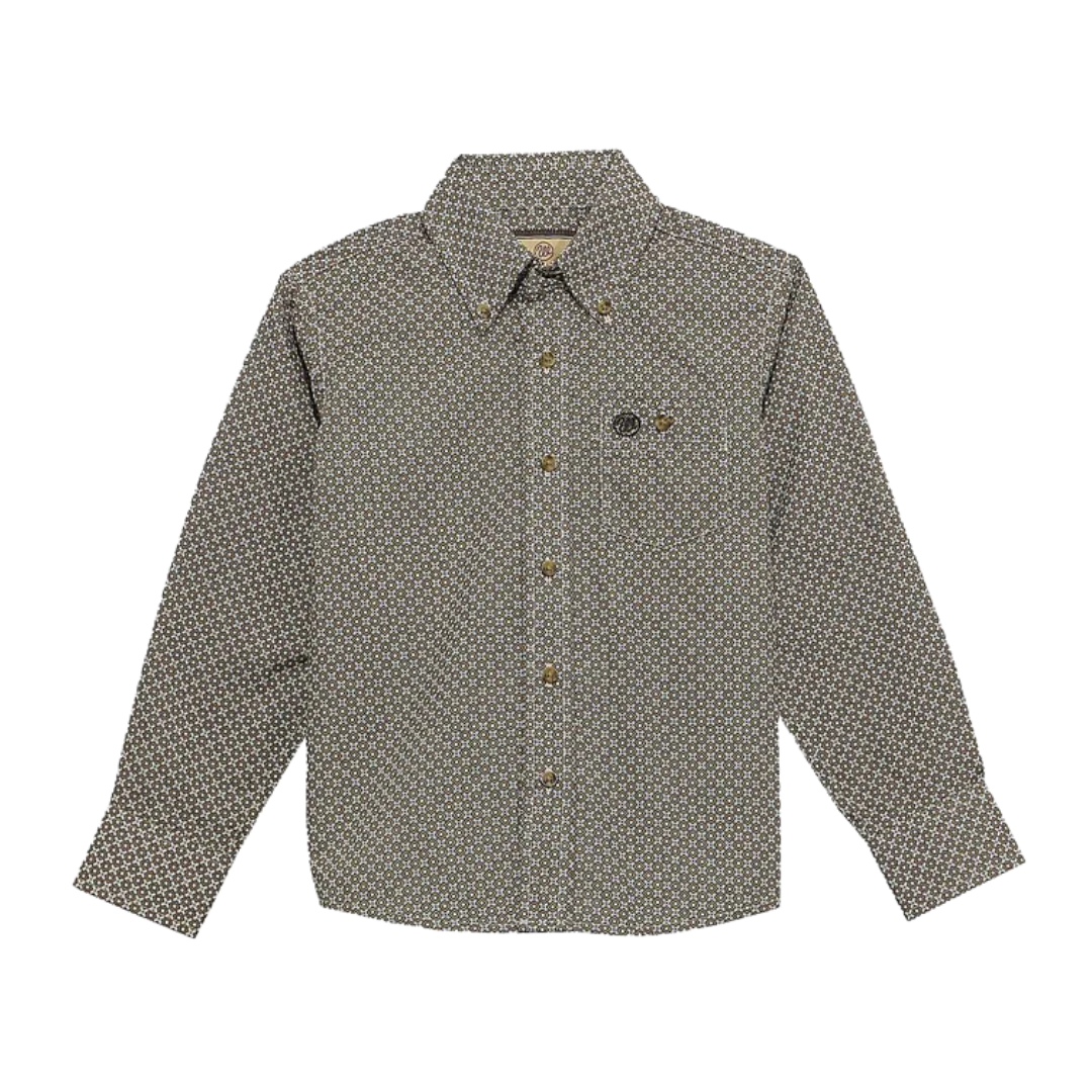 Wrangler Youth Boy's Classic Print Modern Brown Shirt