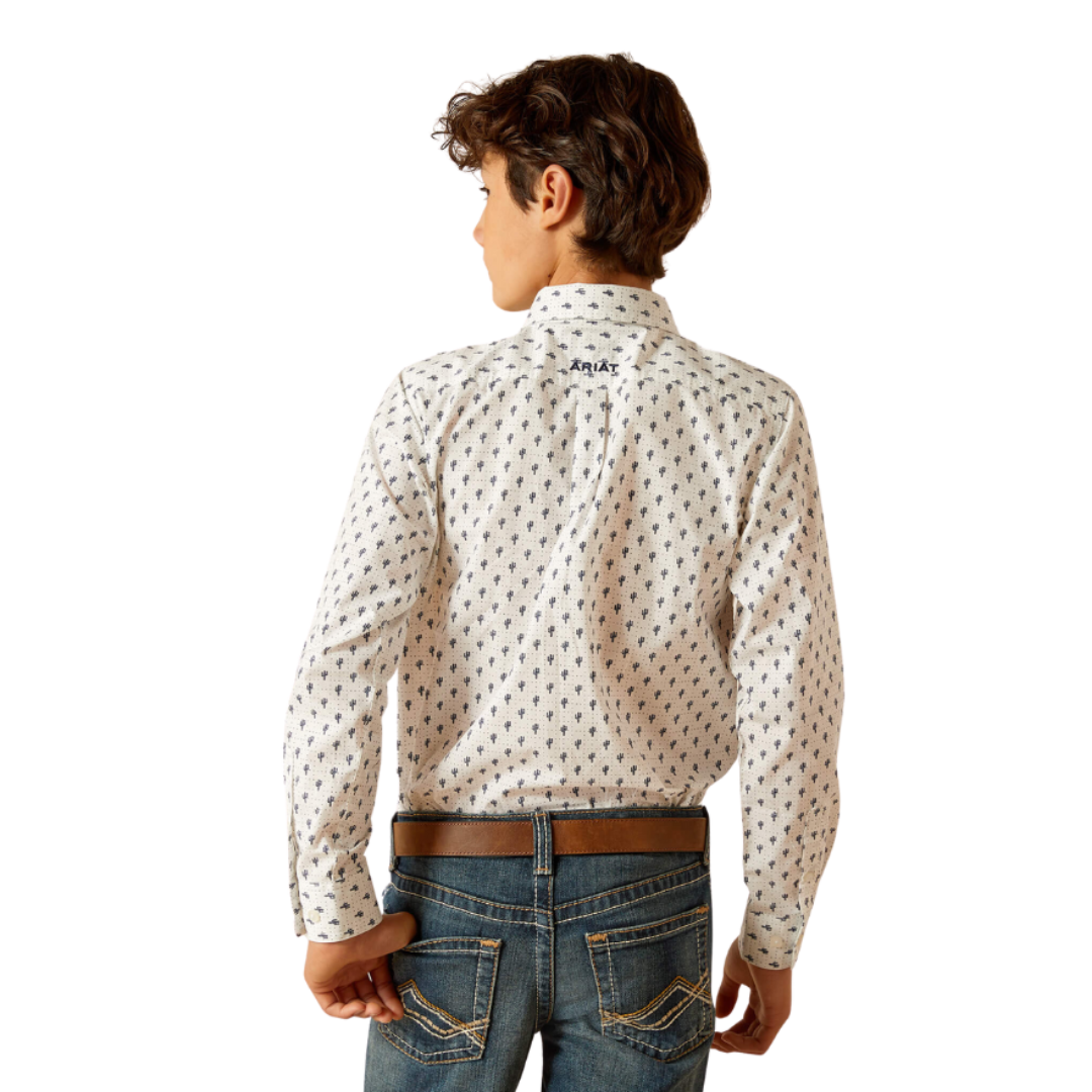 Ariat Youth Boy's Parker Classic Fit White Shirt