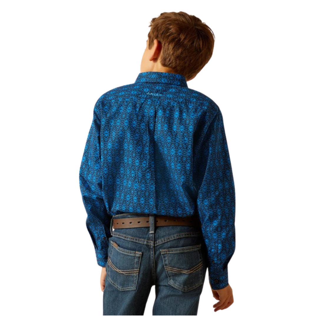 Ariat Youth Boy's Pascual Directoire Classic Fit Blue Shirt