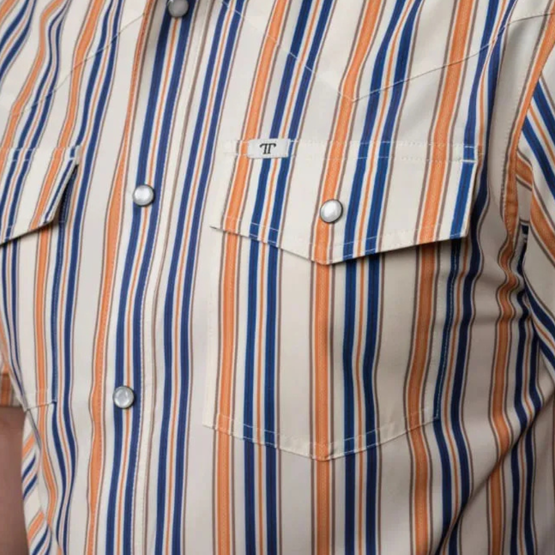 Ferrell Men's The Jackson Short Sleeve Snap Cream Shirt