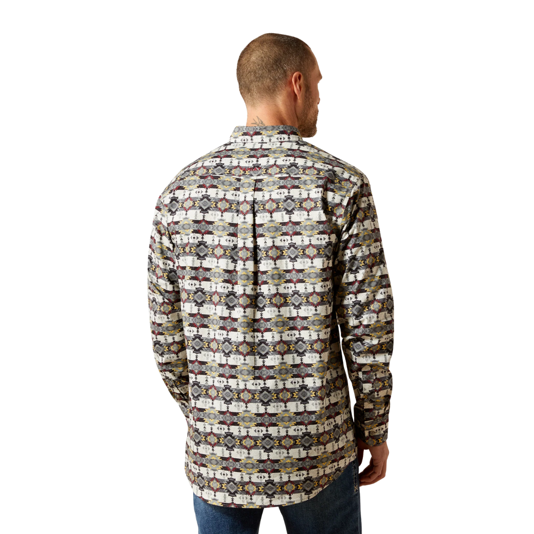 Ariat Men's Fitted Button Down Grey Shirt