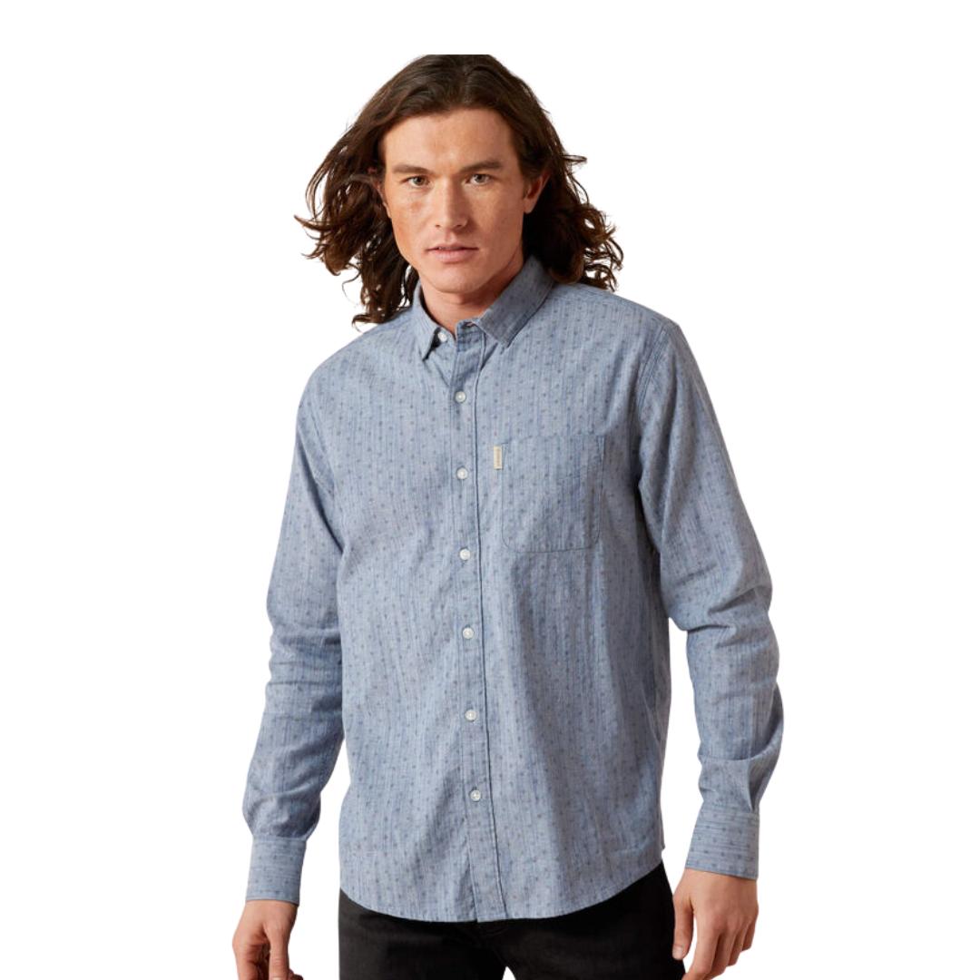 Ariat Men's Macoy Modern Fit Chambray Blue Shirt
