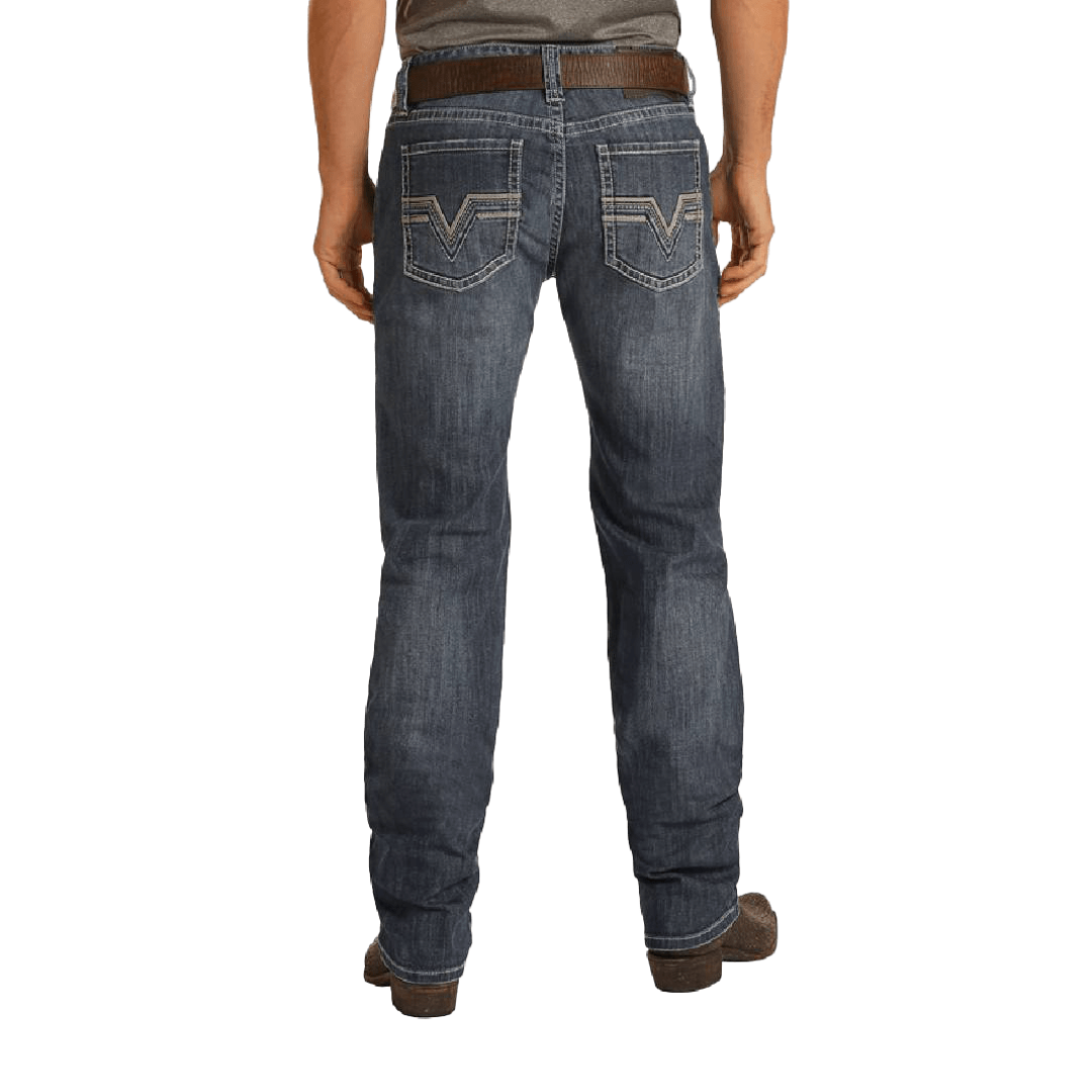 Panhandle Slim Men's Pistol Straight Stackable Blue Jeans