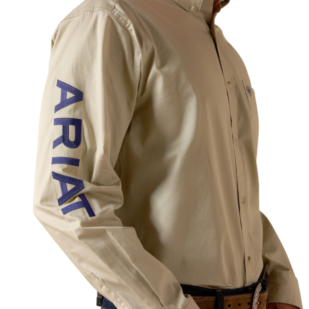 Ariat Men's Logo Twill Khaki Shirt