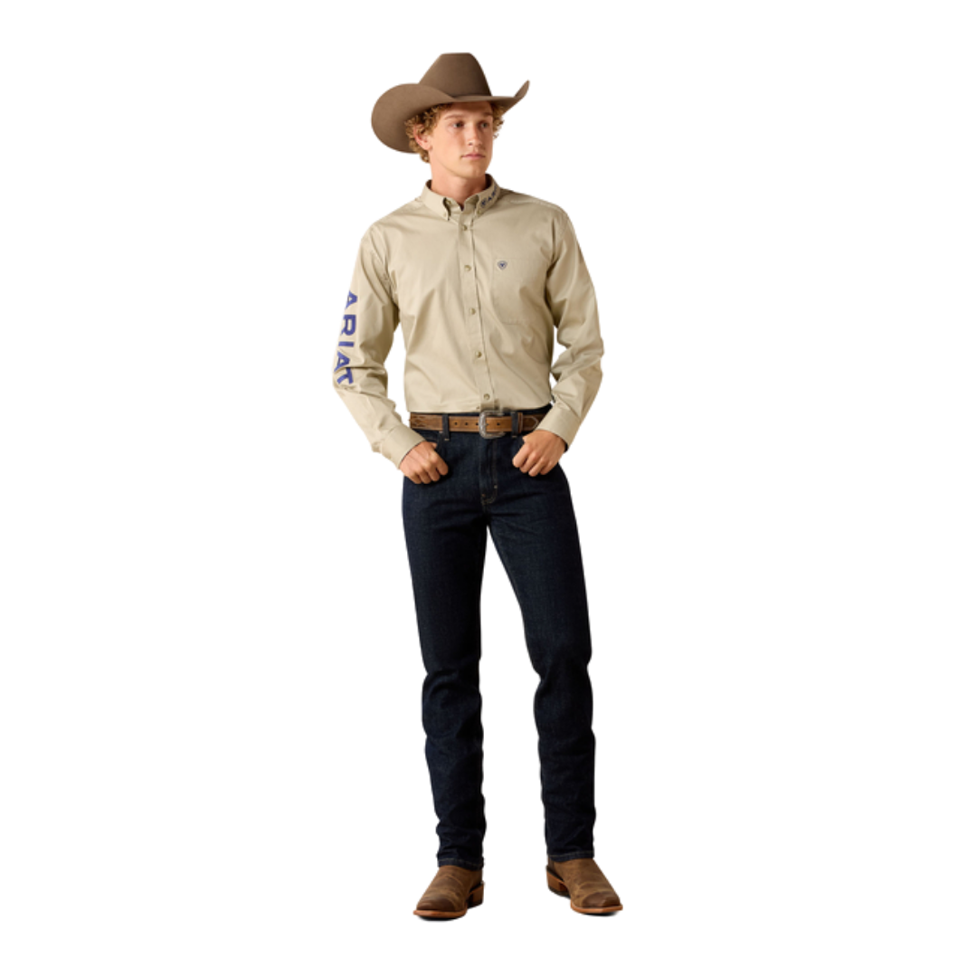 Ariat Men's Logo Twill Khaki Shirt