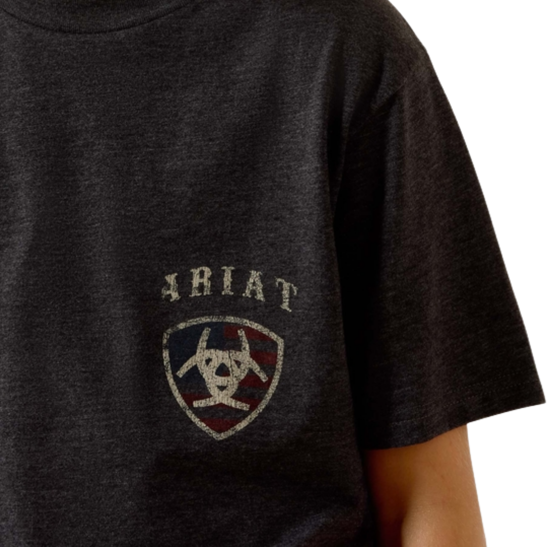 Ariat Youth Boy's American Bison Grey Tee Shirt