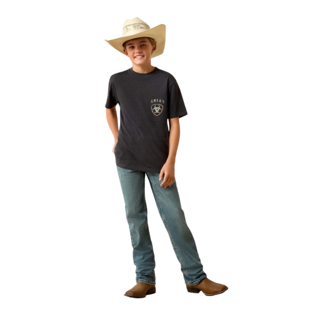 Ariat Youth Boy's American Bison Grey Tee Shirt