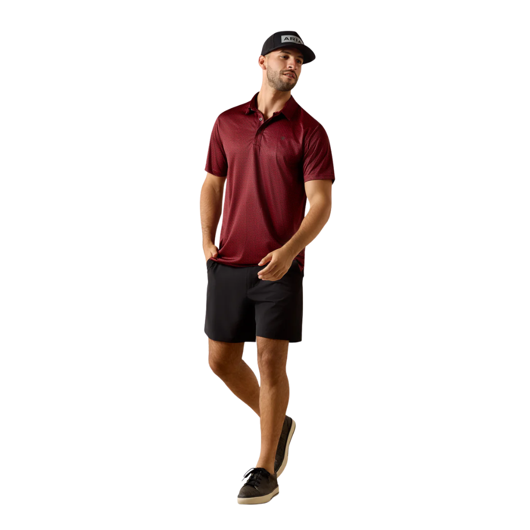 Ariat Men's Fitted Polo Chili Pepper Red Shirt