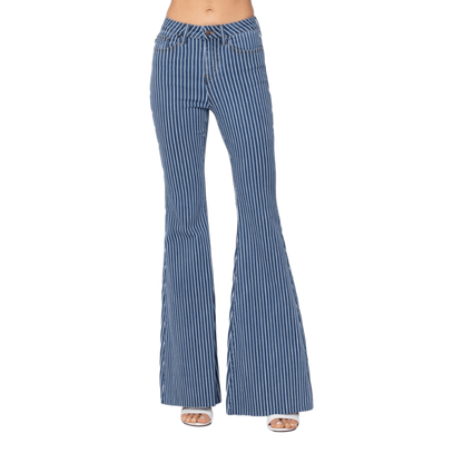Judy Women's Ultra High Rise Super Flare Blue Jeans