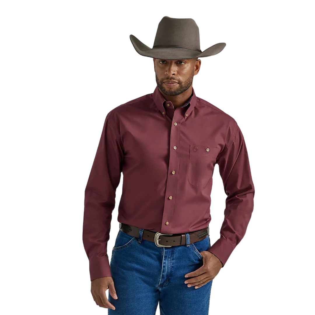 Wrangler Men's George Strait Wine Shirt