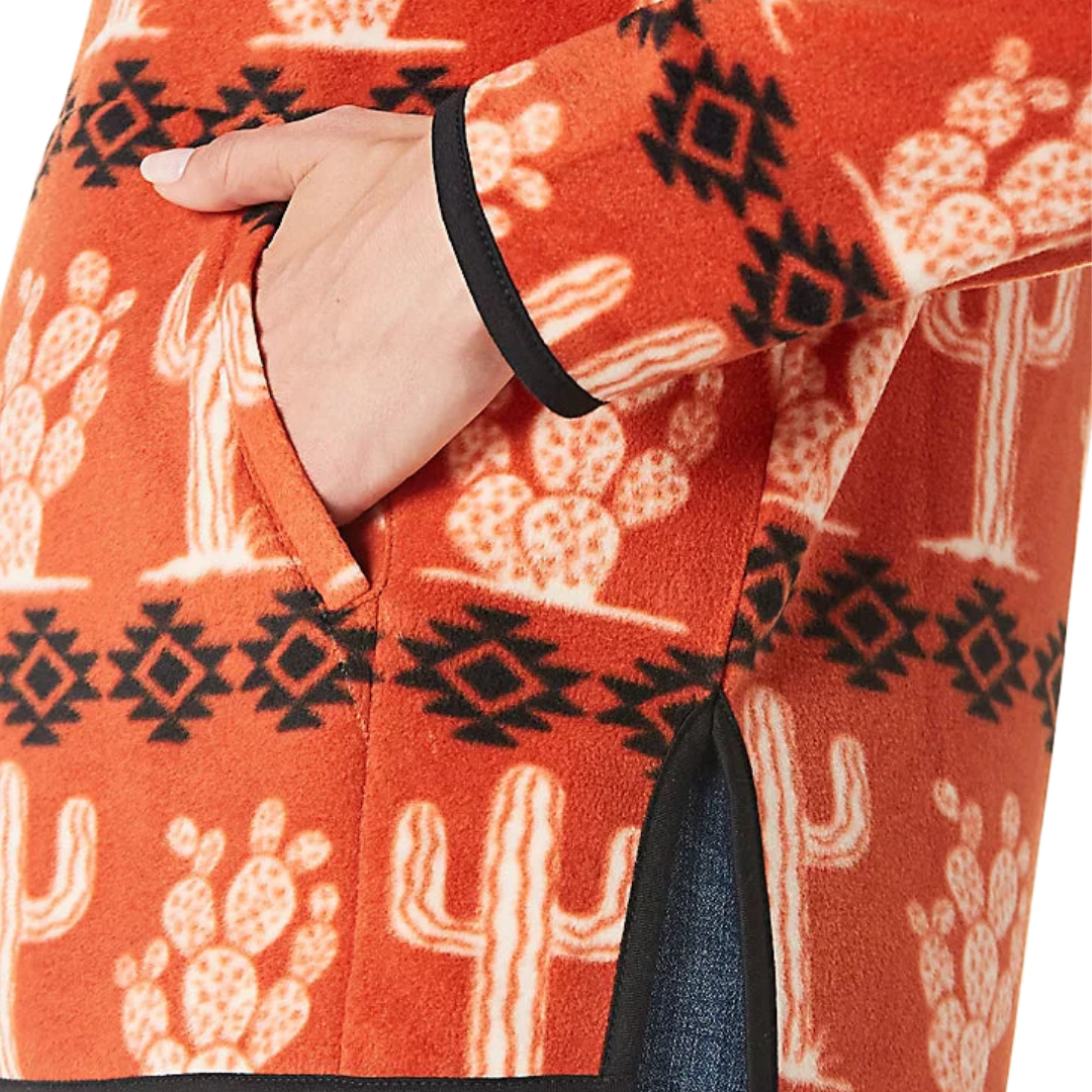 Wrangler Women's Cinnabar Allover Cactus Orange Sweater