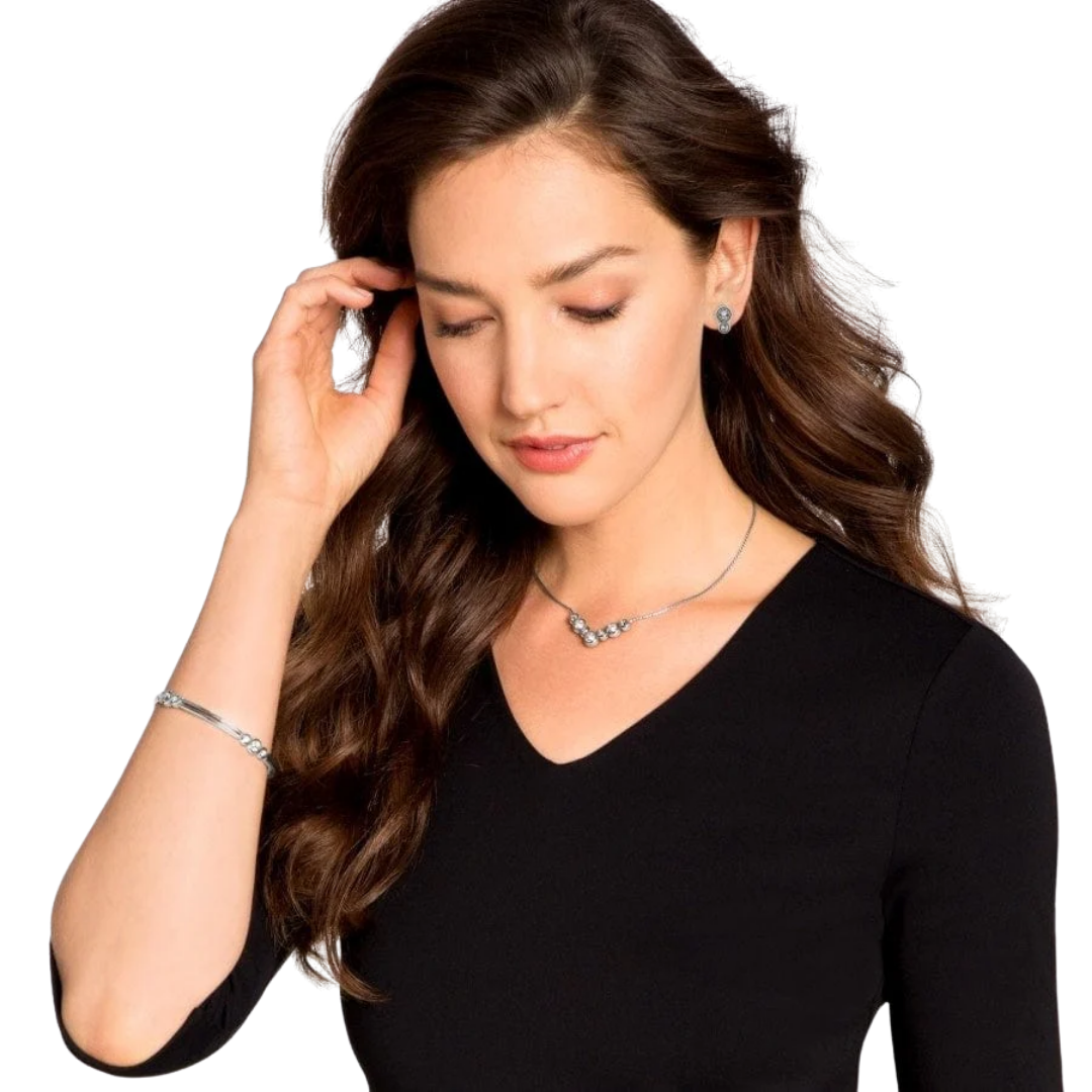 Brighton Women's Infinity Sparkle Post Grey Earrings