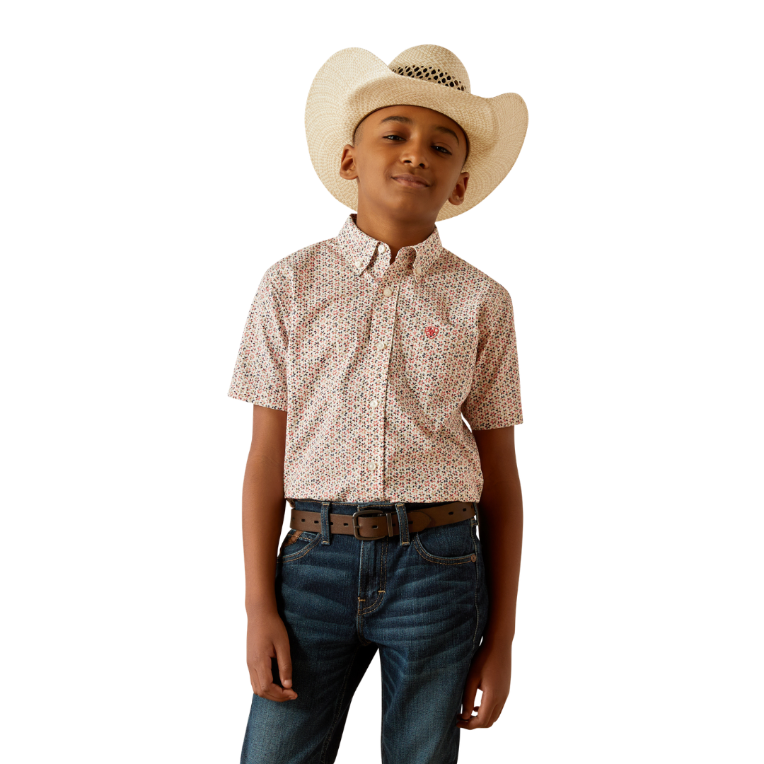 Ariat Youth Boy's Chapman Classic Fit Red Print Shirt