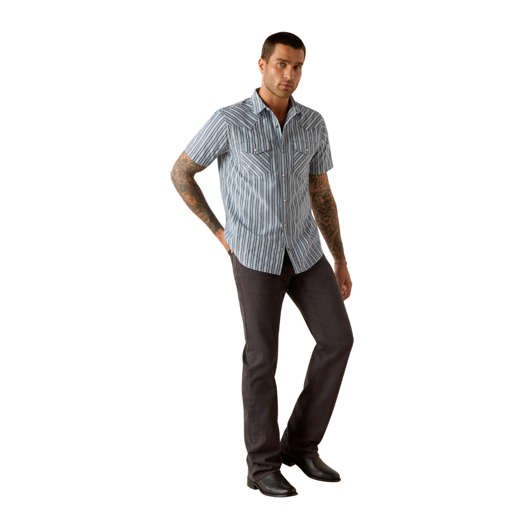 Ariat Men's Hyder Retro Fit Casual Blue Shirt