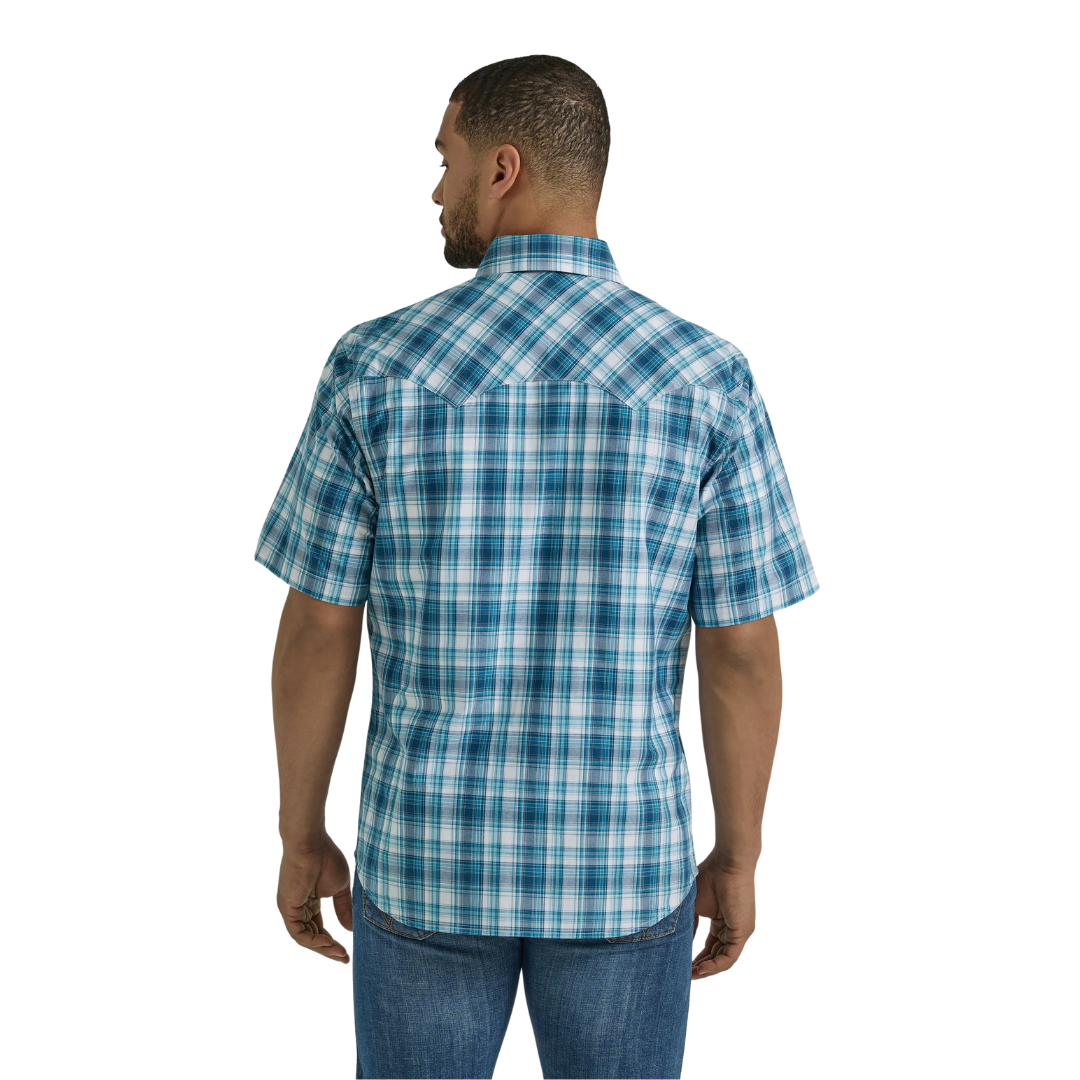 Wrangler Men's Retro Modern Fit Turquoise Shirt - Big & Tall