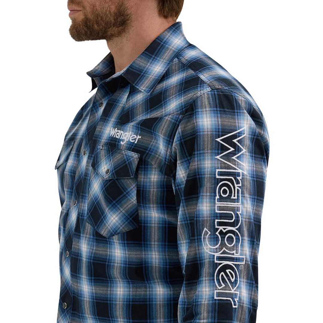 Wrangler Men's Plaid Black Shirt