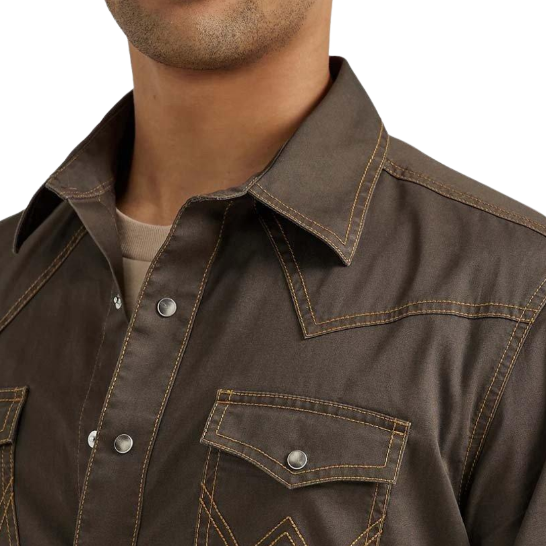 Wrangler Men's Retro Brown Shirt