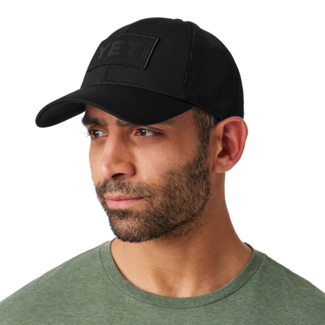 Yeti Men's Logo Patch Low Pro Trucker Black Cap