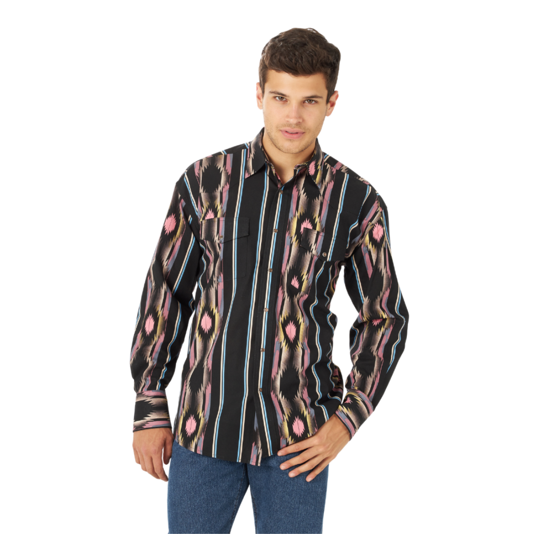 Wrangler Men's Checotah Dress Western Multicolor Shirt